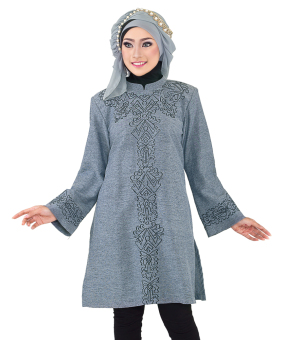 Inficlo Baju Gamis Wanita Muslimah - Cotton (Gray)  