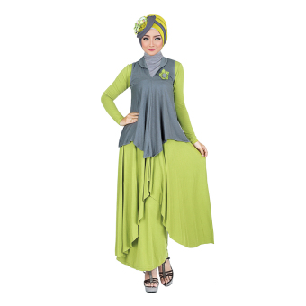 Inficlo Long Dress Cellina SOP 763 - Abu-abu Hijau  