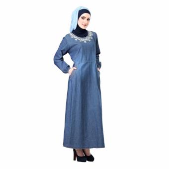 Inficlo Pakaian Long Dress/Gamis WanitaBahan Jeans - SOP 325  