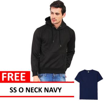 Jacket Oblong Pullover Hoodie Black Free SS O Neck Navy  