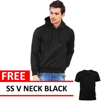 Jacket Oblong Pullover Hoodie Black Free SS V Neck Black  