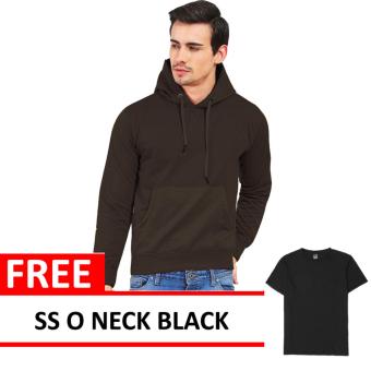 Jacket Oblong Pullover Hoodie Dark Brown Free SS O Neck Black  