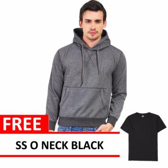 Jacket Oblong Pullover Hoodie Dark Grey Free SS O Neck Black  