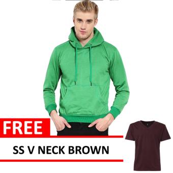 Jacket Oblong Pullover Hoodie Green Free SS V Neck Brown  