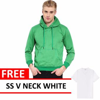 Jacket Oblong Pullover Hoodie Green Free SS V Neck White  