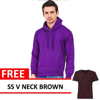 Jacket Oblong Pullover Hoodie Purple Free SS V Neck Brown  