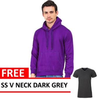 Jacket Oblong Pullover Hoodie Purple Free SS V Neck Dark Grey  
