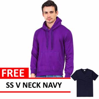 Jacket Oblong Pullover Hoodie Purple Free SS V Neck Navy  