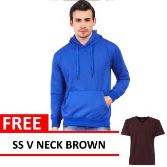 Jacket Oblong Pullover Hoodie Royal Blue Free SS V Neck Brown  