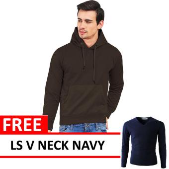 Jacket Zipper Hoodie Dark BrownFree LS V Neck Navy  