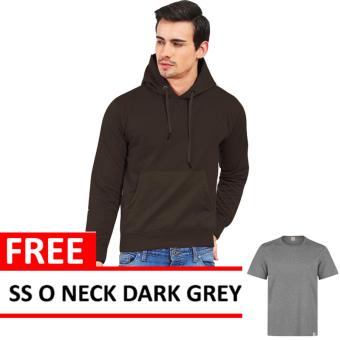 Jacket Zipper Hoodie Dark BrownFree SS O Neck Dark Grey  