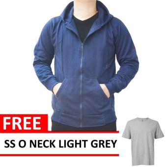 Jacket Zipper Hoodie NavyFree SS O Neck Light Grey  