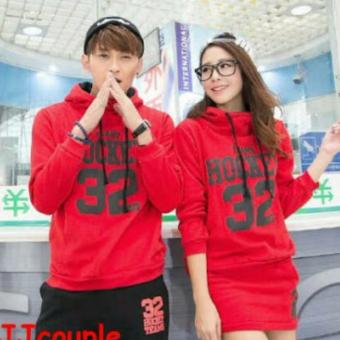 Jakarta Couple Sweater Pasangan Hockey Red + Rok  