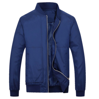 Jaket Kulit - Bomber Jacket New Style Design - Biru  