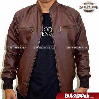 Jaket Kulit Pria - Elegant Brownie ARL-033 [Silverstone RFLA] Ariel Noah - Sintetis 90% Mirip Kulit Garut Asli - Murah  