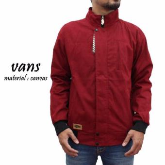 JAKET PARKA KANVAS MAROON  