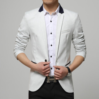 Jas Pria - Blazer Pria Slim Fit Men Design - Putih  