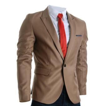 Jas Pria Kantor - Blazer Slim Fit Coklat Muda  