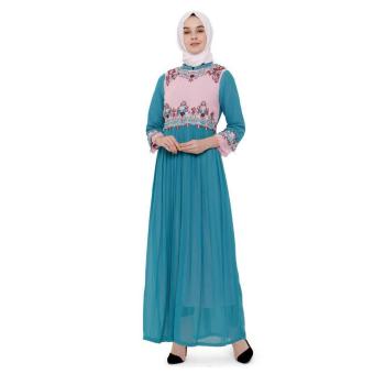 Java Seven Hns 001 Baju Gamis Muslim Wanita-Haikon-Bagus Dan Lucu Terbaru 2017(Biru Komb)(Int:XL)(OVERSEAS)  