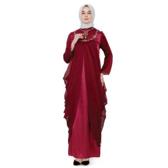 Java Seven Hns 002 Baju Gamis Muslim Wanita-Velvet Haikon-Bagus Dan Lucu Terbaru 2017(Merah)(Int:XL)(OVERSEAS)  
