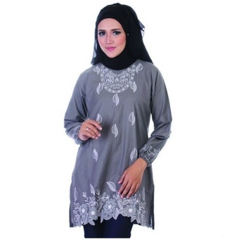 Java Seven Long Dress Wanita Zayna JSR 013 - Abu  