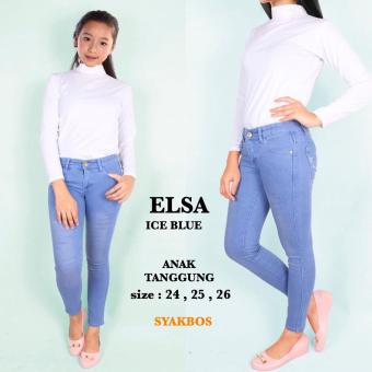 Jeans Remaja Anak Tanggung Elsa Ice Blue Streth  