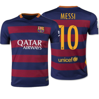 Jersey Sepakbola Barcelona No 10 Messi Size M - Merah  