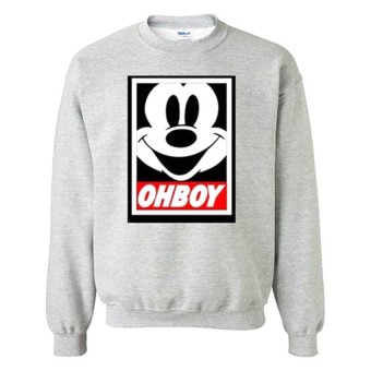 JersiClothing Unisex Sweater Mickey Mouse Oh Boy - Abu-abu  