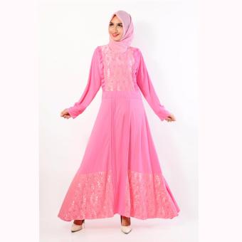 Jfashion Gamis Kombinasi Corak Simpel Elegan - Yuni Salem  