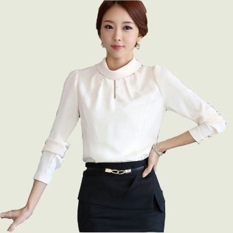 Jfashion Korean Style Basic Blouse Monica - Putih  