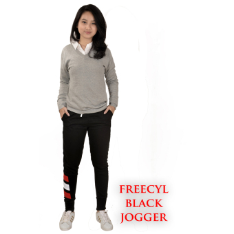 Jfashion Women's Jogger Pants Frecily - Hitam  