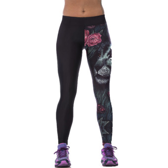 Jiayiqi Sports Women 3D Flower Lion Printed Fitness Gym Yoga Leggings - intl  