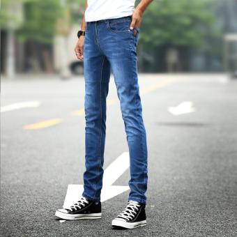 JIEYUHAN Men's Skinny Fit Stretch Jeans Blue - intl  