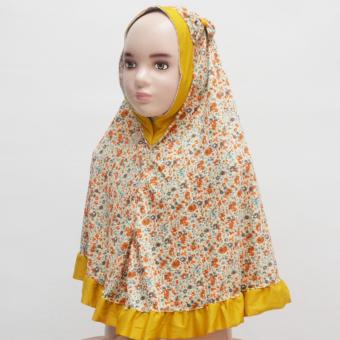 Jilbab Anak Floral Pita - Gold  