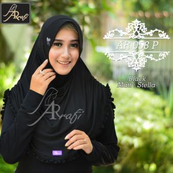 Jilbab instan Rumana Rempel Arrafi (warna Black) - AR58p - Hijab Kerudung Khimar  