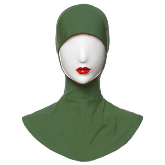 JinGle Islamic Muslim Full Cover Inner Hijab Caps Split Long Underscarf Hats (Army Green)  