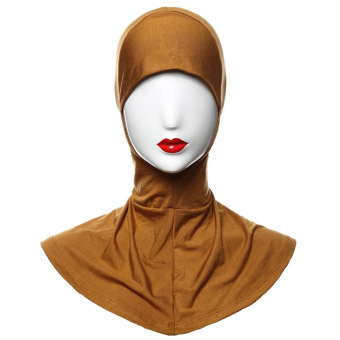 JinGle Islamic Muslim Full Cover Inner Hijab Caps Split Long Underscarf Hats (Camel)  