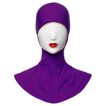 JinGle Islamic Muslim Full Cover Inner Hijab Caps Split Long Underscarf Hats (Purple)  