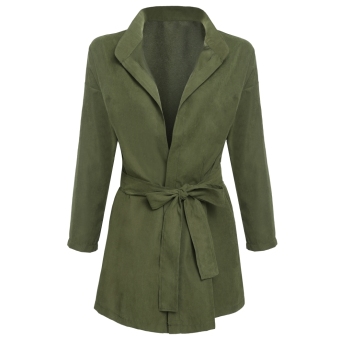 JinGLE Women Front Open Batwing Sleeve Windbreak Tunic Jacket (Army Green) - intl  