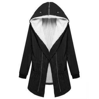 Jo.In Stylish Ladies Women Lady Hooded Long Coat Fleece Warm Thick Casual Outerwear - intl  