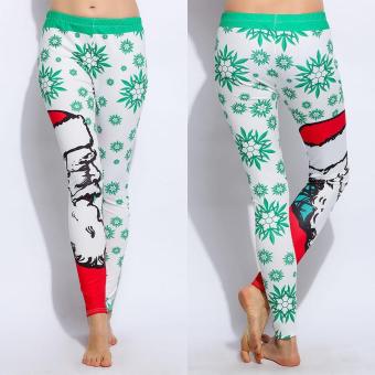 Jo.In Women Fashion Casual Slim Elastic Waist Christmas Santa Print Stretch Tights Skinny Leggings - intl  