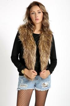 Jo.In Winter Women Faux Fur Vest Sleeveless Lapel Outerwear Jacket Coat Hair Waistcoat - intl  