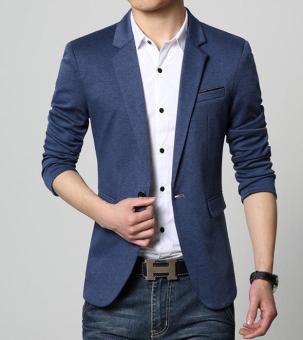 JOOX Trendy Male Breasted Blazer Jacket Outerwear Korean Style Brand New Men's Leisure Suit Jacket  