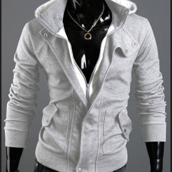 JOY Hooded CARDIGAN SWEATER MENS jacket Light Grey - intl  