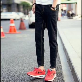 JOY Male fashion rear zipper jeans Black(Int:S) intl  