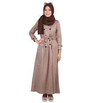 Jual Raindoz | Gamis / Pakaian Muslim Wanita - RKA 006 | BAHAN : COTTON | WARNA : MOKA  