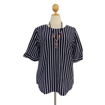 Jumbo Collection - Baju Atasan - Size Besar - Biru Stripe - IMPORT  