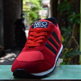 Kakiku Sneaker Addas Neo City Racer Running Sport - Red Black  