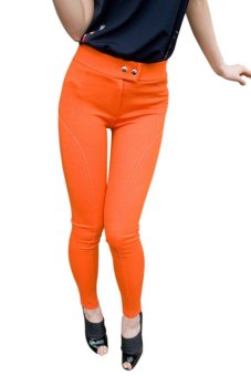 Kakuu Basic 1 Button Legging Pants - Oranye  