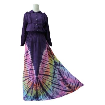 Kampung Souvenir - Gamis Rainbow Berkerah V - Dark Purple  